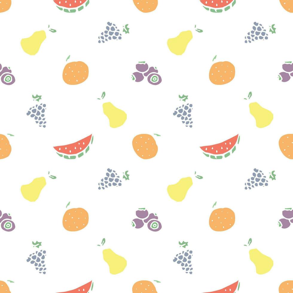 motif de fruits sans soudure. fond de doodle avec des icônes de fruits. fond de fruits vecteur