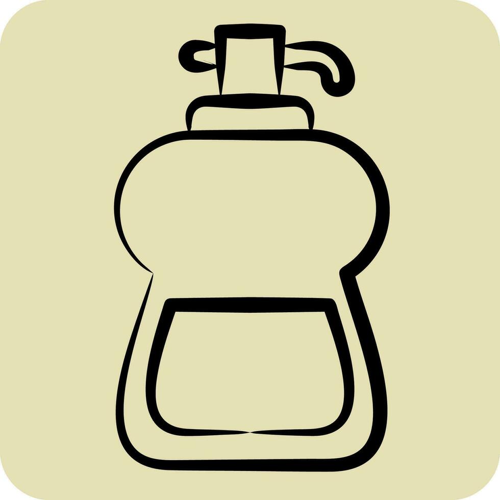 icône liquide savon. en relation à nettoyage symbole. main tiré style. Facile conception modifiable. Facile illustration vecteur