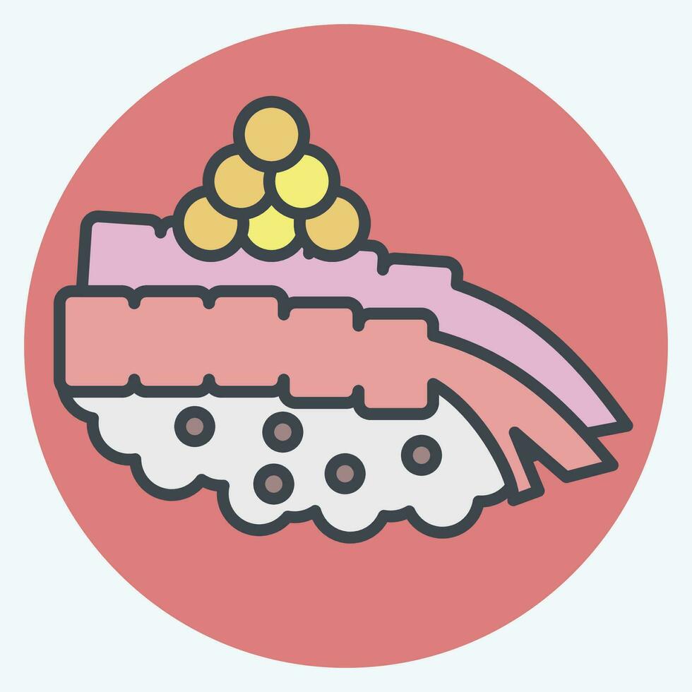 icône amibi. en relation à Sushi symbole. Couleur camarade style. Facile conception modifiable. Facile illustration vecteur