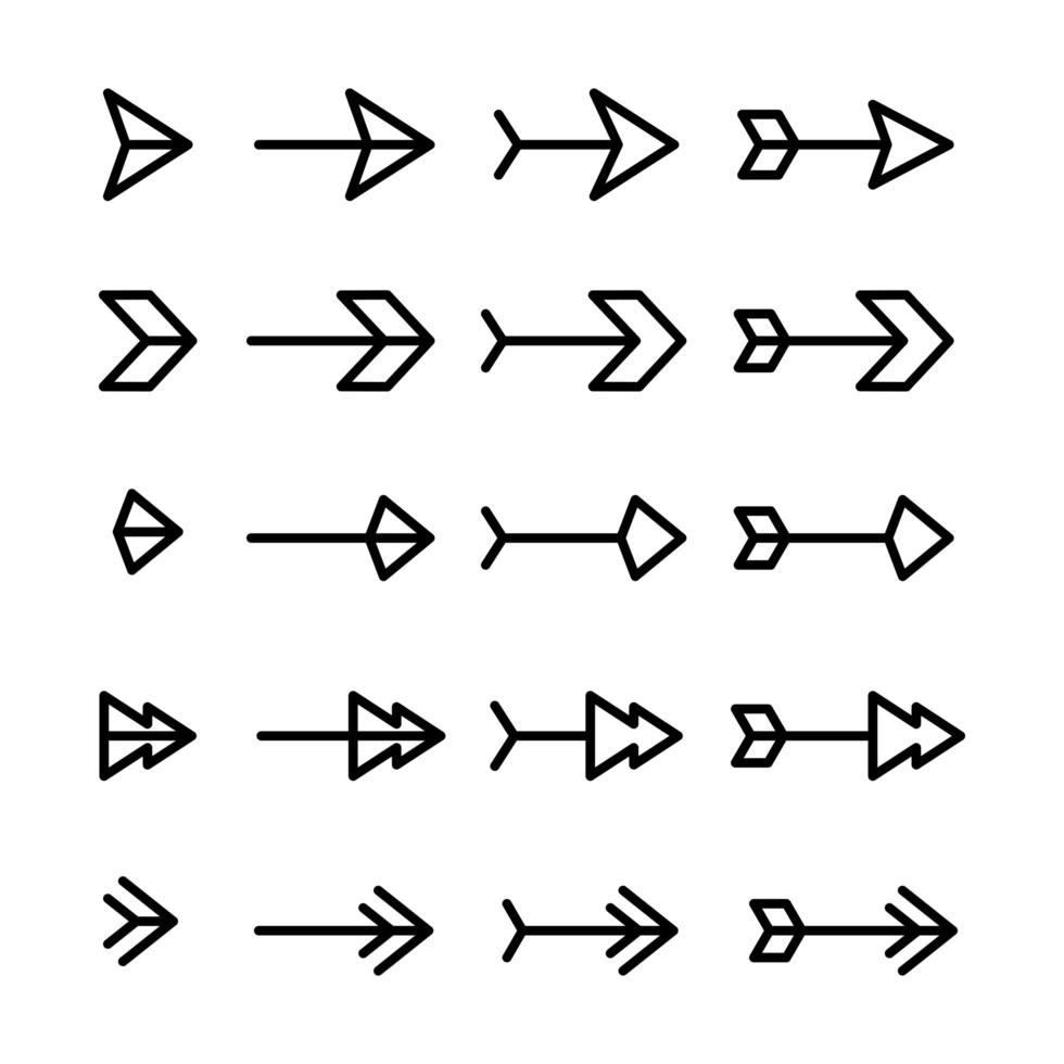 conception de vecteur de ligne de symbole de flèche de tir à l'arc