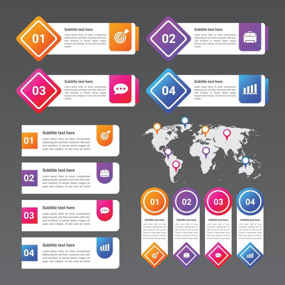 ensemble d'éléments infographiques vecteur