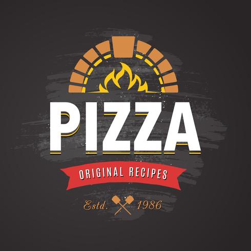 Emblème de vecteur de pizza