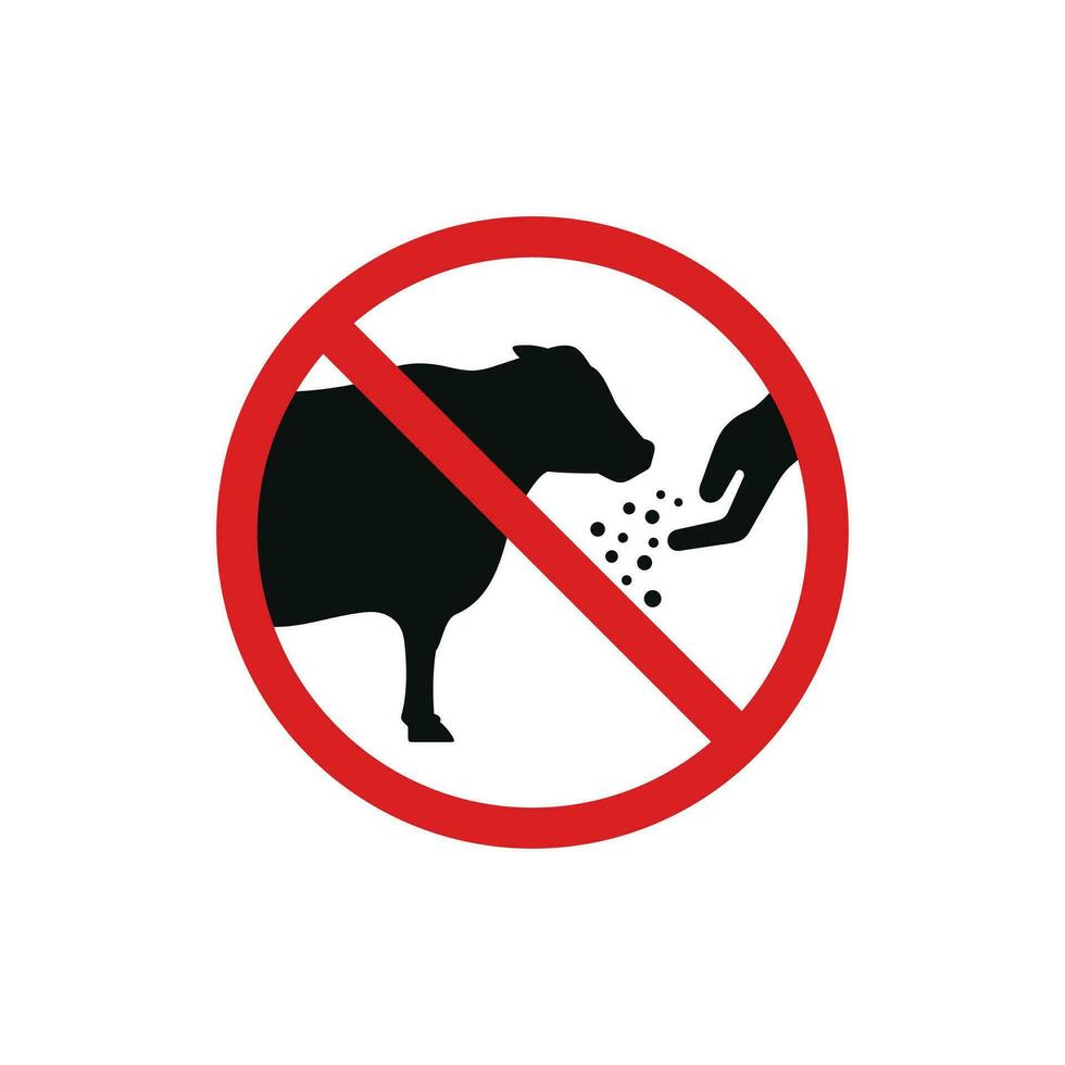 faire ne pas alimentation le vache icône signe symbole isolé sur blanc Contexte vecteur