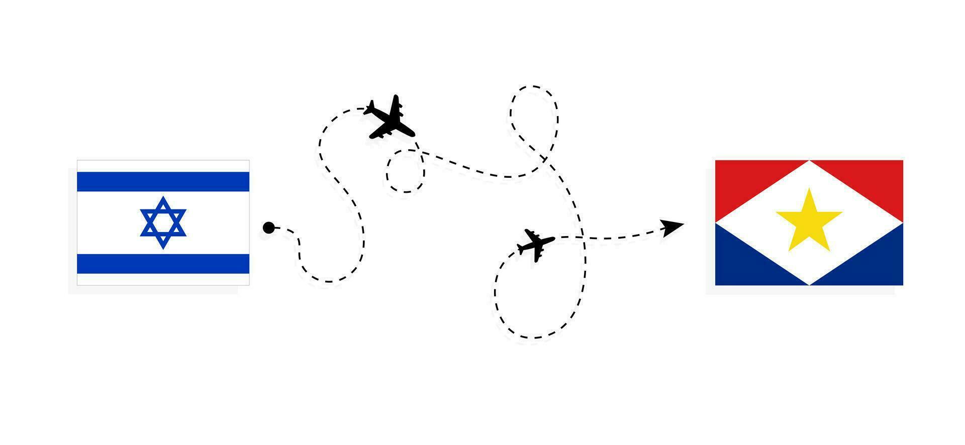 vol et Voyage de Israël à saba par passager avion Voyage concept vecteur