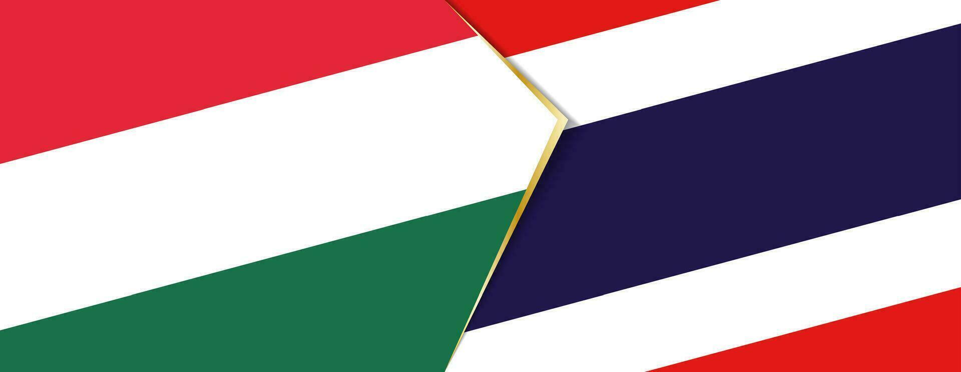 Hongrie et Thaïlande drapeaux, deux vecteur drapeaux.