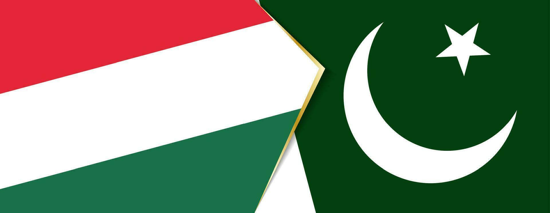 Hongrie et Pakistan drapeaux, deux vecteur drapeaux.