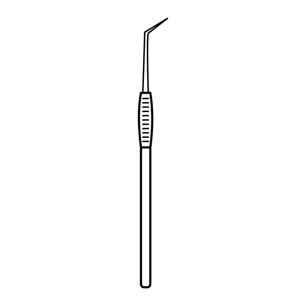 dentaire outil pour dentisterie inspection. linéaire griffonnage icône. dentaire se soucier, stomatologie, médical dentiste outil concept. vecteur