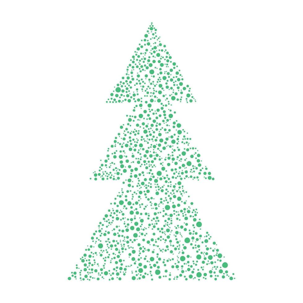 Noël vert arbre fabriqué de inégal cercles, plat vecteur illustration