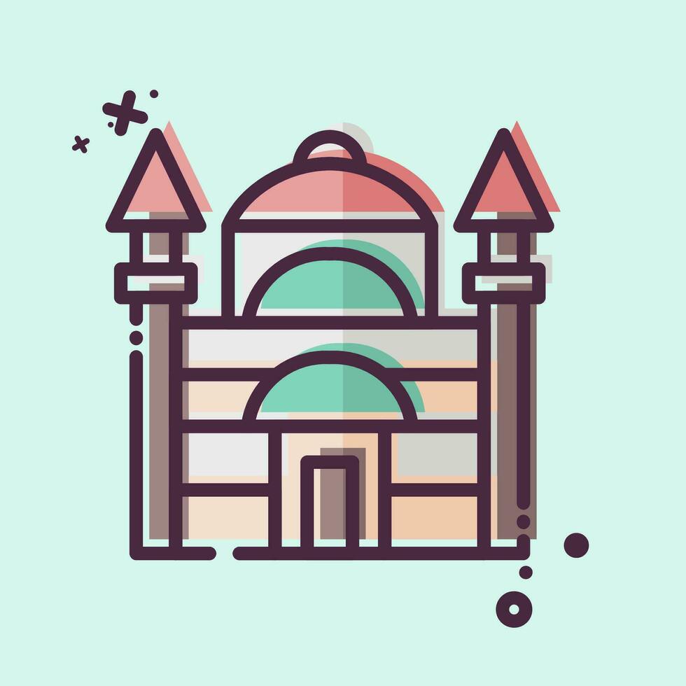 icône bleu mosquée. en relation à dinde symbole. mbe style. Facile conception modifiable. Facile illustration vecteur