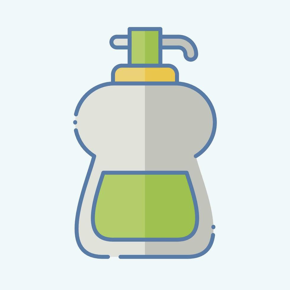 icône liquide savon. en relation à nettoyage symbole. griffonnage style. Facile conception modifiable. Facile illustration vecteur