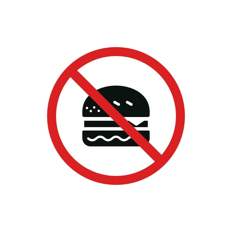 non Burger permis icône signe symbole isolé sur blanc Contexte. non nourriture signe symbole vecteur