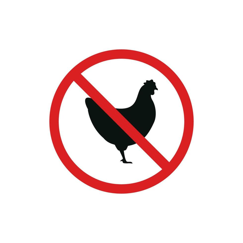 non poulet la volaille icône signe symbole isolé sur blanc Contexte vecteur