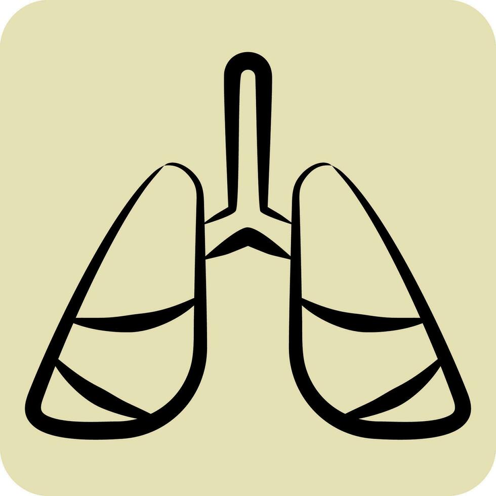 icône poumon cancer. en relation à monde cancer symbole. main tiré style. Facile conception modifiable. Facile illustration vecteur