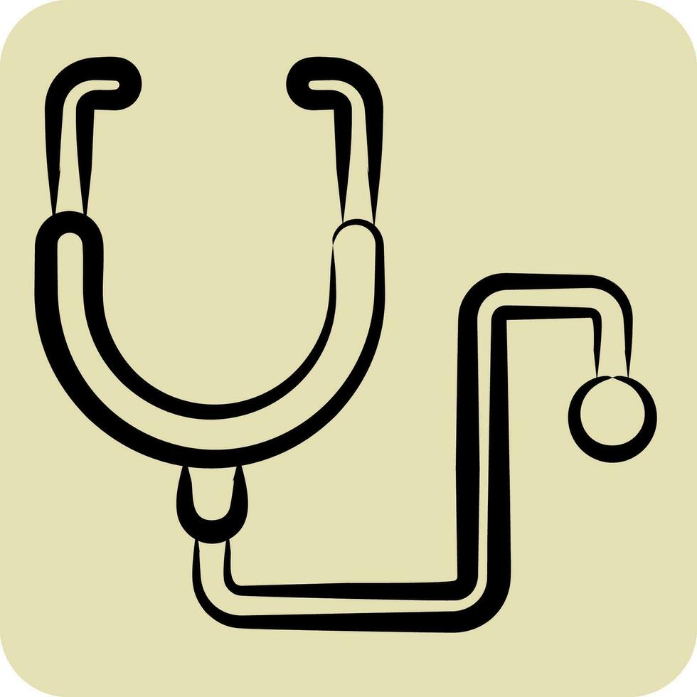 icône stéthoscope. en relation à monde cancer symbole. main tiré style. Facile conception modifiable. Facile illustration vecteur