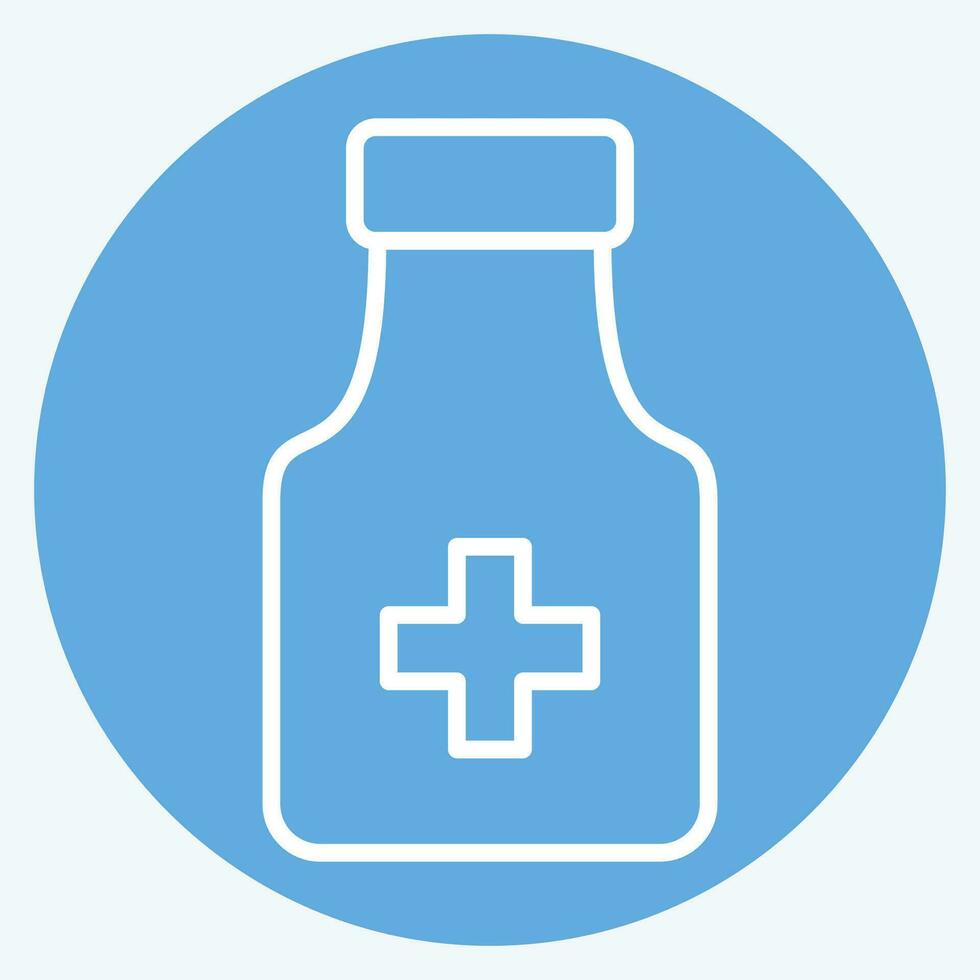 icône médicament 1. en relation à monde cancer symbole. bleu yeux style. Facile conception modifiable. Facile illustration vecteur