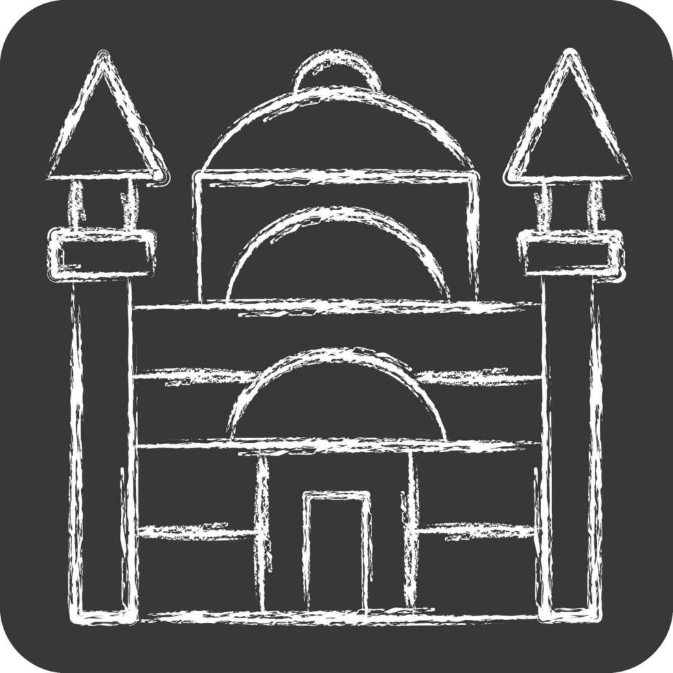 icône bleu mosquée. en relation à dinde symbole. craie style. Facile conception modifiable. Facile illustration vecteur