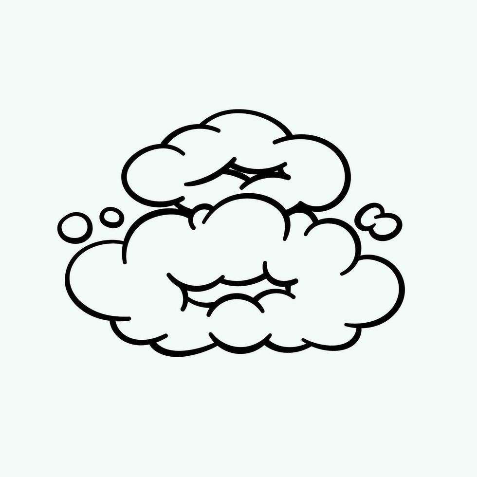 bande dessinée des nuages, dessin animé vecteur des nuages dans ligne style isolé sur lumière Contexte. vecteur illustration