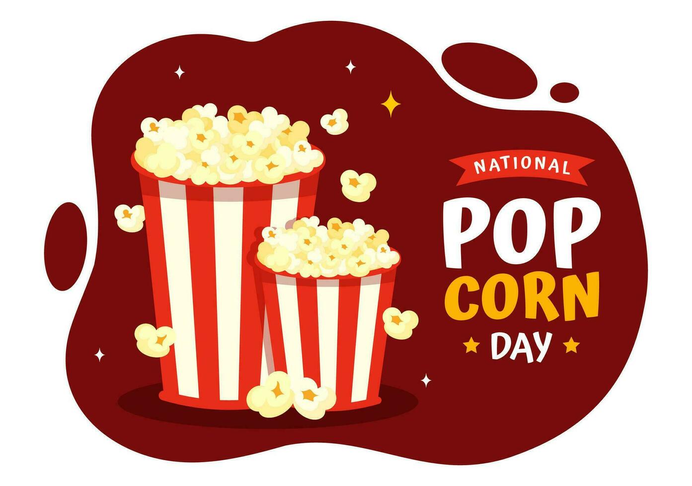 nationale pop corn journée vecteur illustration sur janvier 19e avec une gros boîte pop-corn à affiche ou bannière dans plat dessin animé Contexte conception