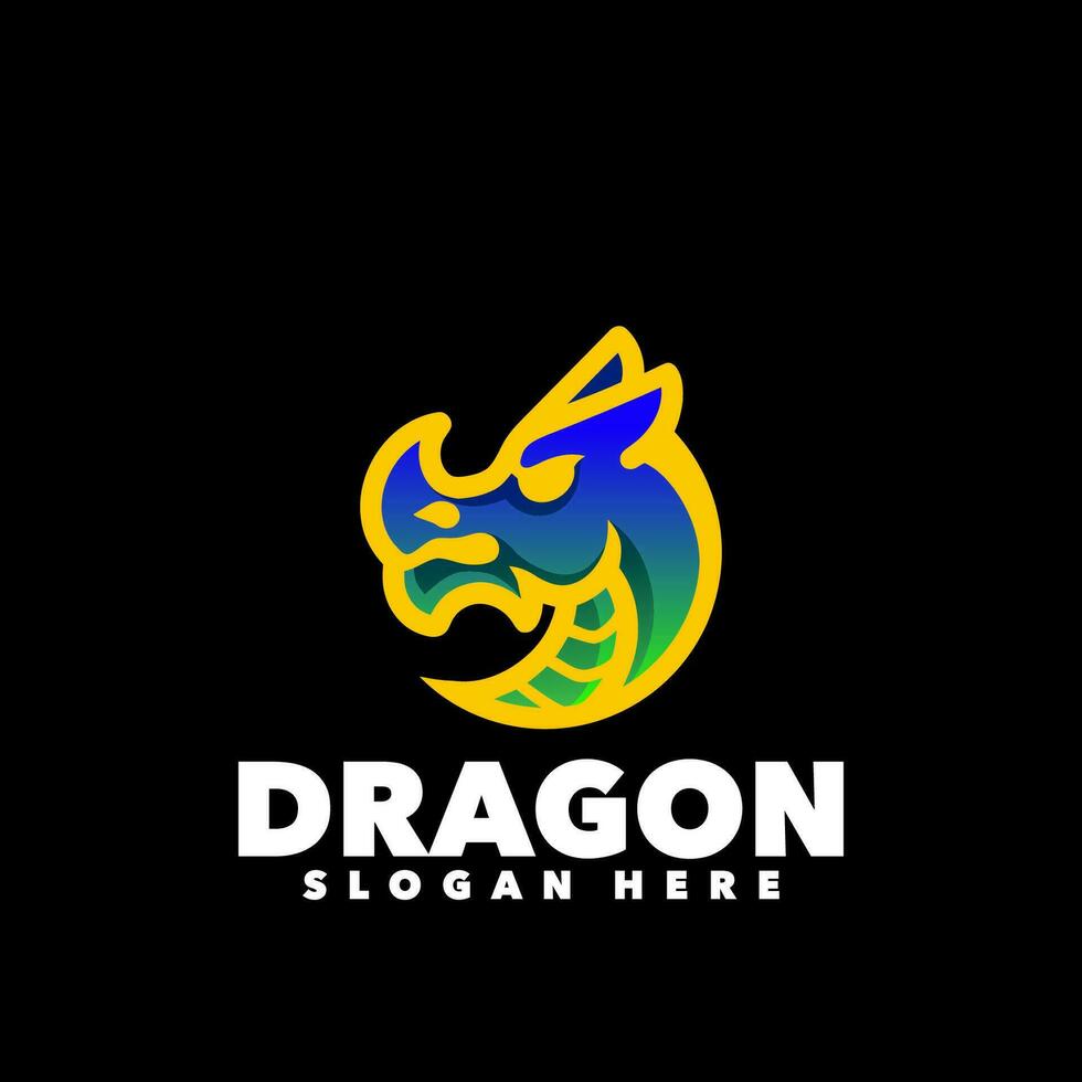 dragon coloré pente conception logo modèle vecteur