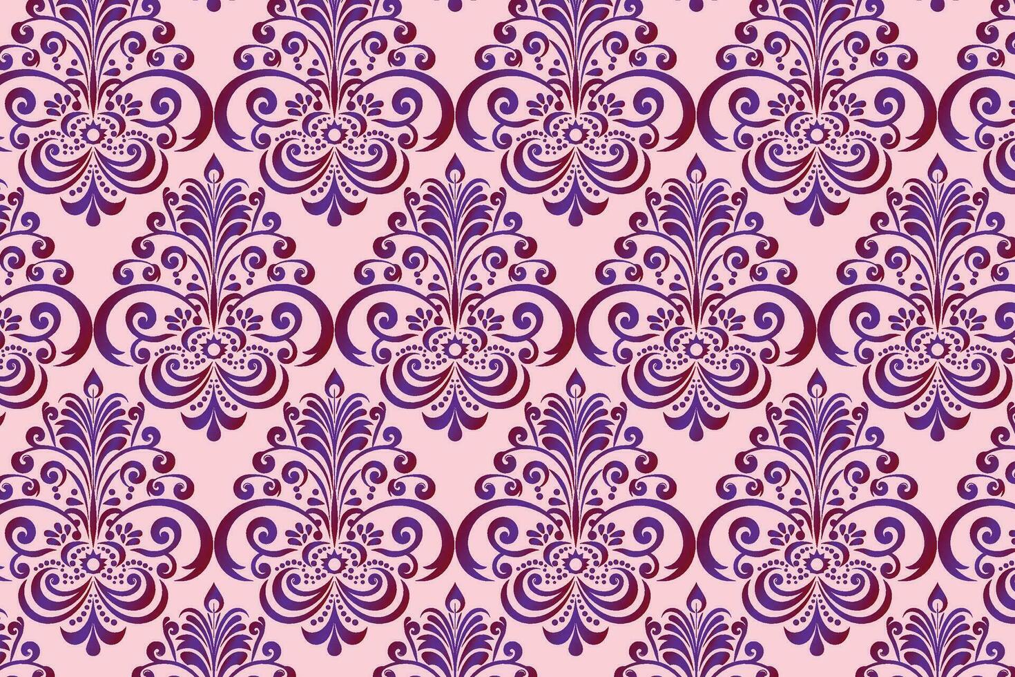 violet et rose floral damassé modèle avec complexe détails sur lumière rose Contexte vecteur