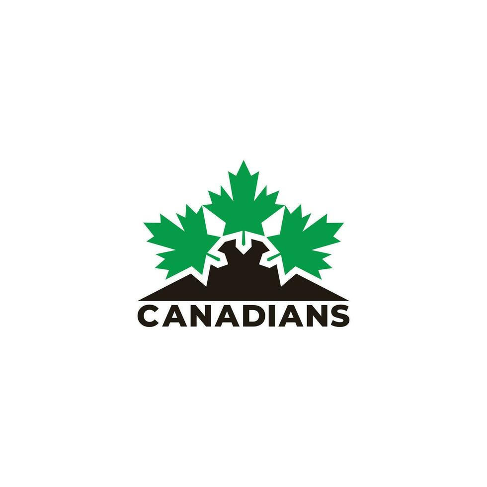 canadien vert feuille Montagne logo vecteur