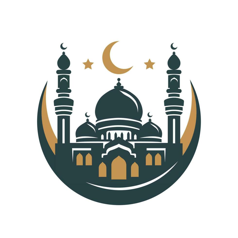 musulman mosquée logo. magnifique musulman temple. vecteur illustration