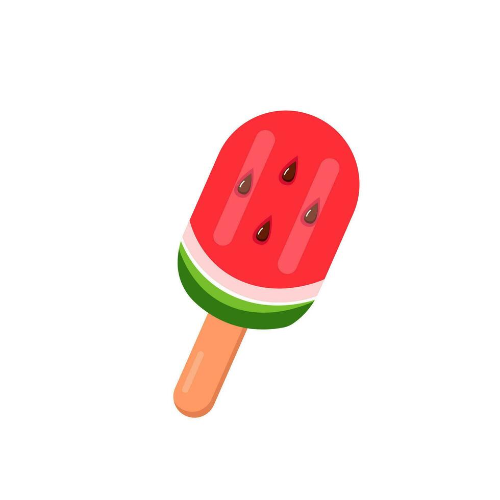 pastèque popsicle sur blanc background.vector illustration. vecteur