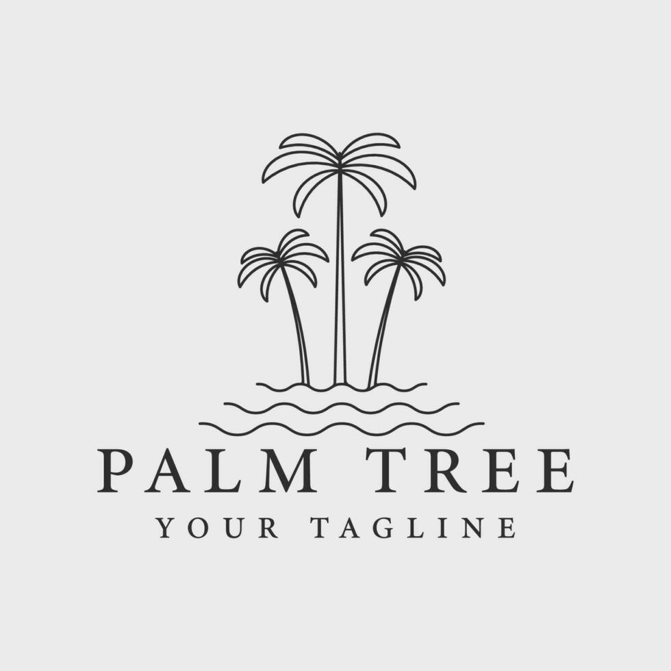 paume arbre ligne art logo vecteur symbole illustration graphique conception