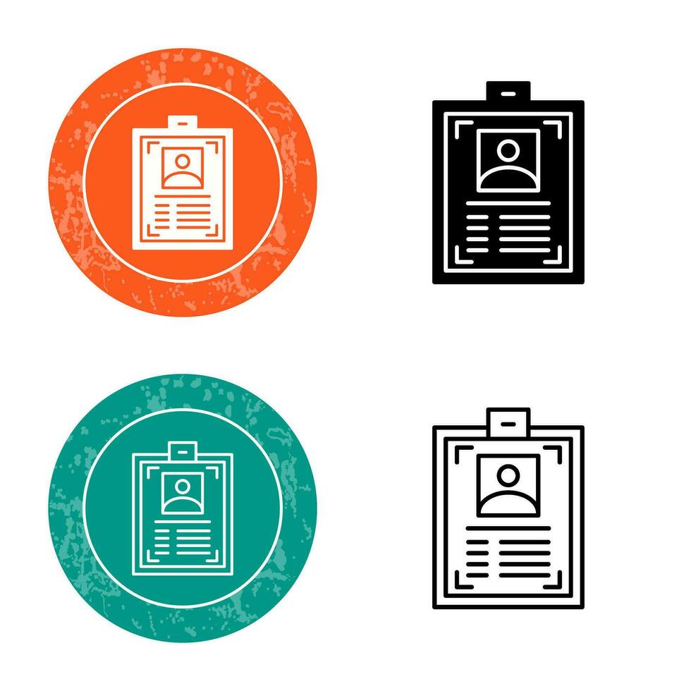 icône de vecteur de carte d'identité