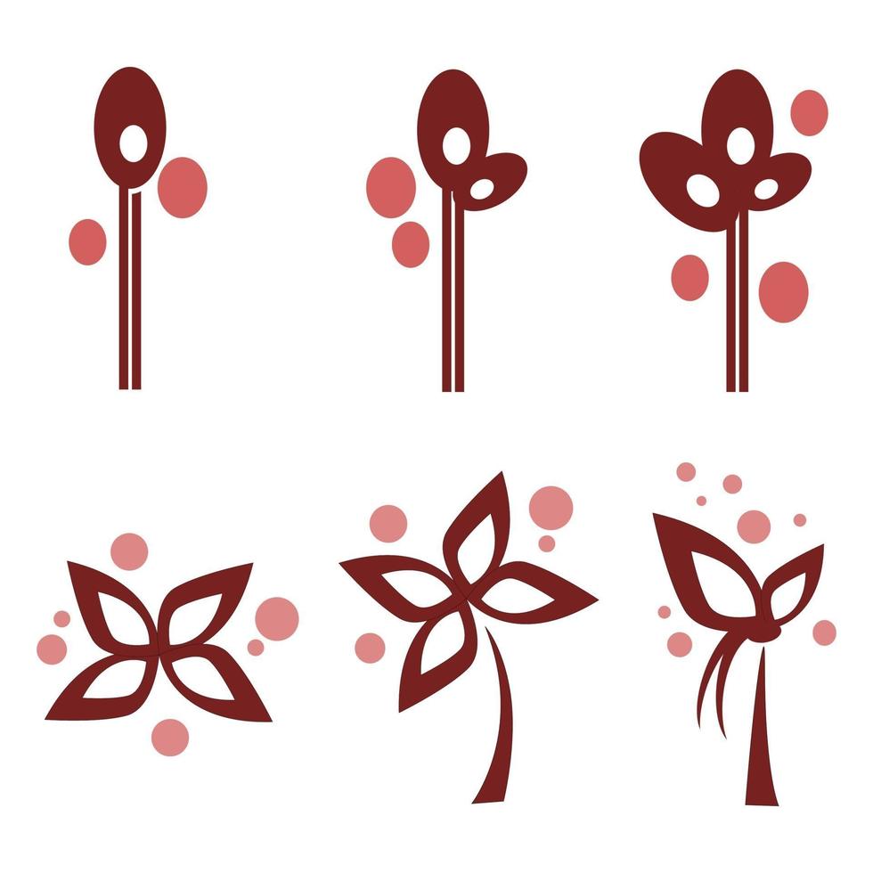illustration plate de signe de plante rouge abstraite vecteur