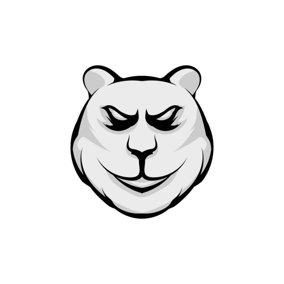 icône de vecteur de visage de panda mignon