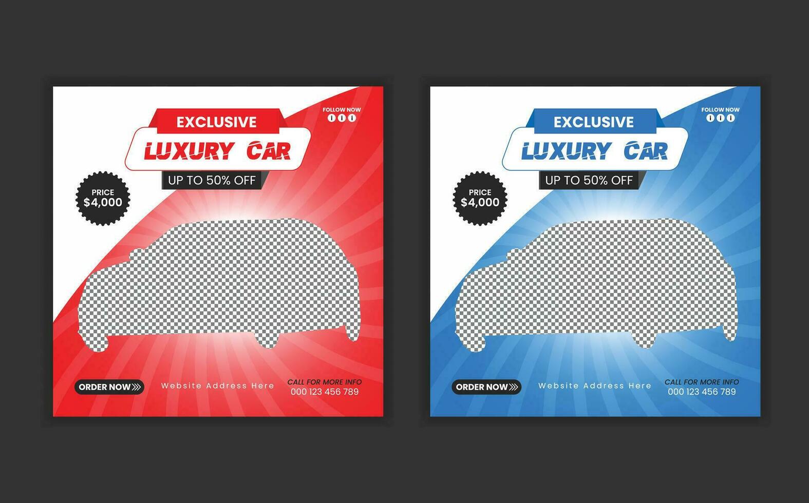 luxe voiture vente marque promotion social médias Publier modèle pro vecteur