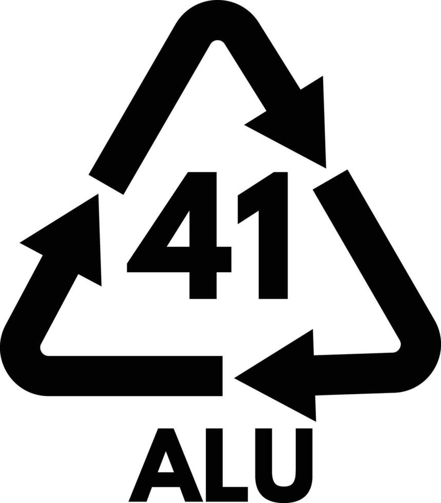 aluminium recyclage symbole alu 41 isolé sur blanc Contexte . vecteur