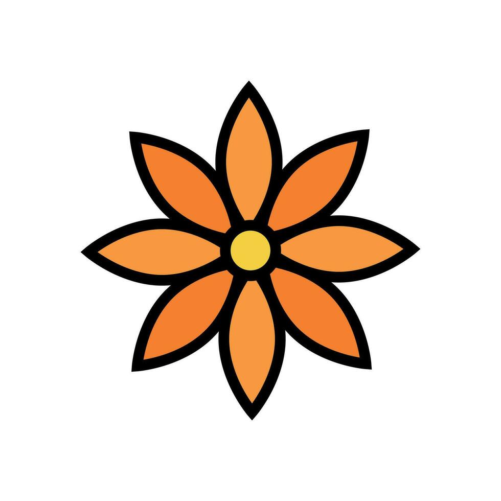 fleur icône vecteur illustration. fleur direct Couleur icône