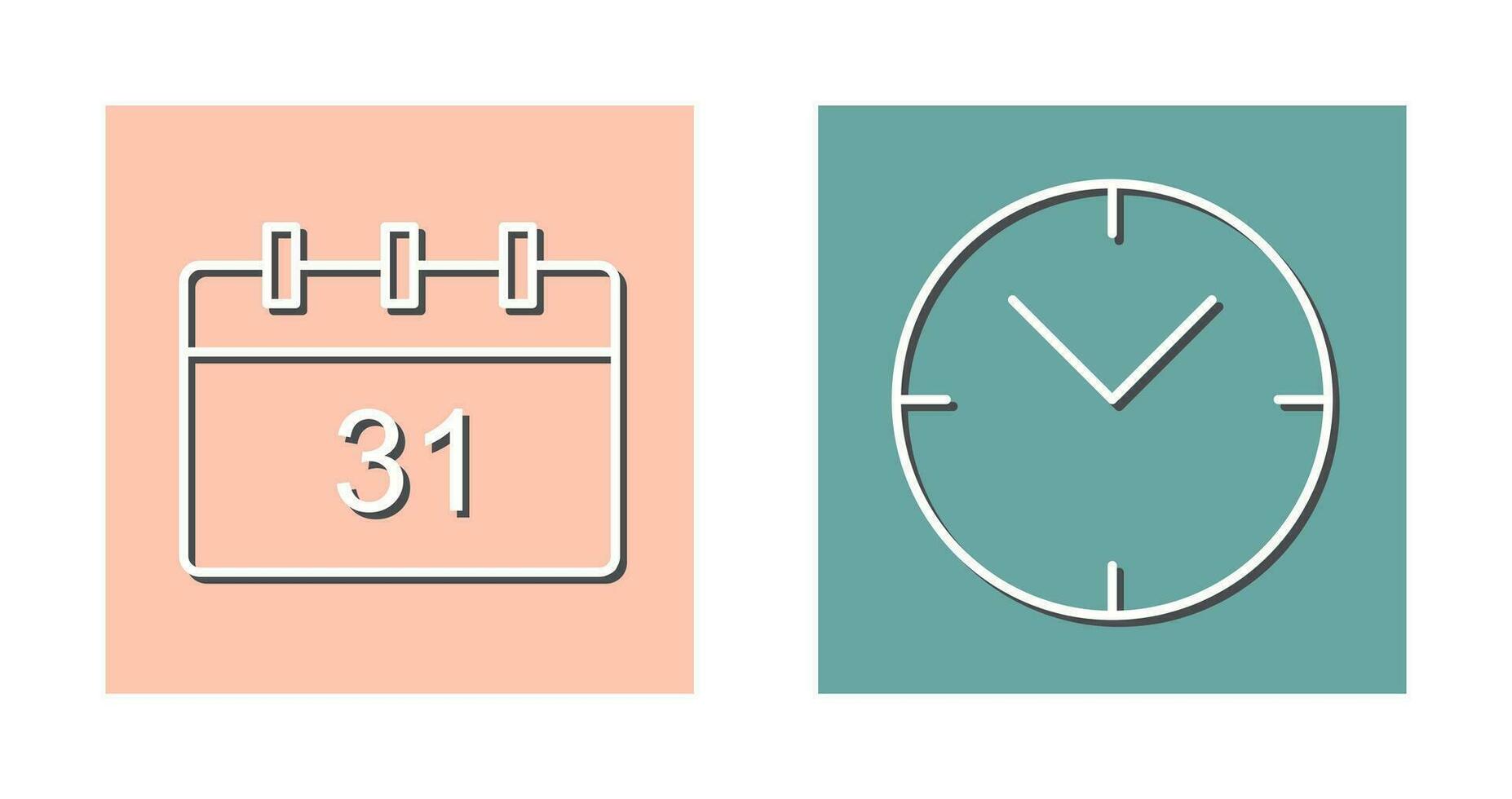 icône calendrier et horloge vecteur