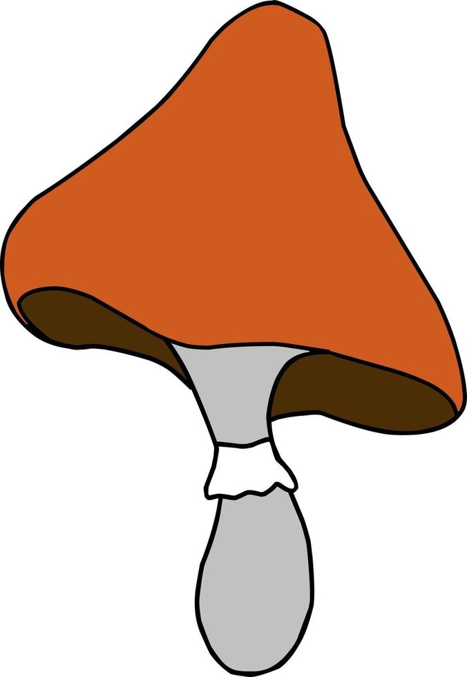 champignon forestier isolé de vecteur avec chapeau orange.