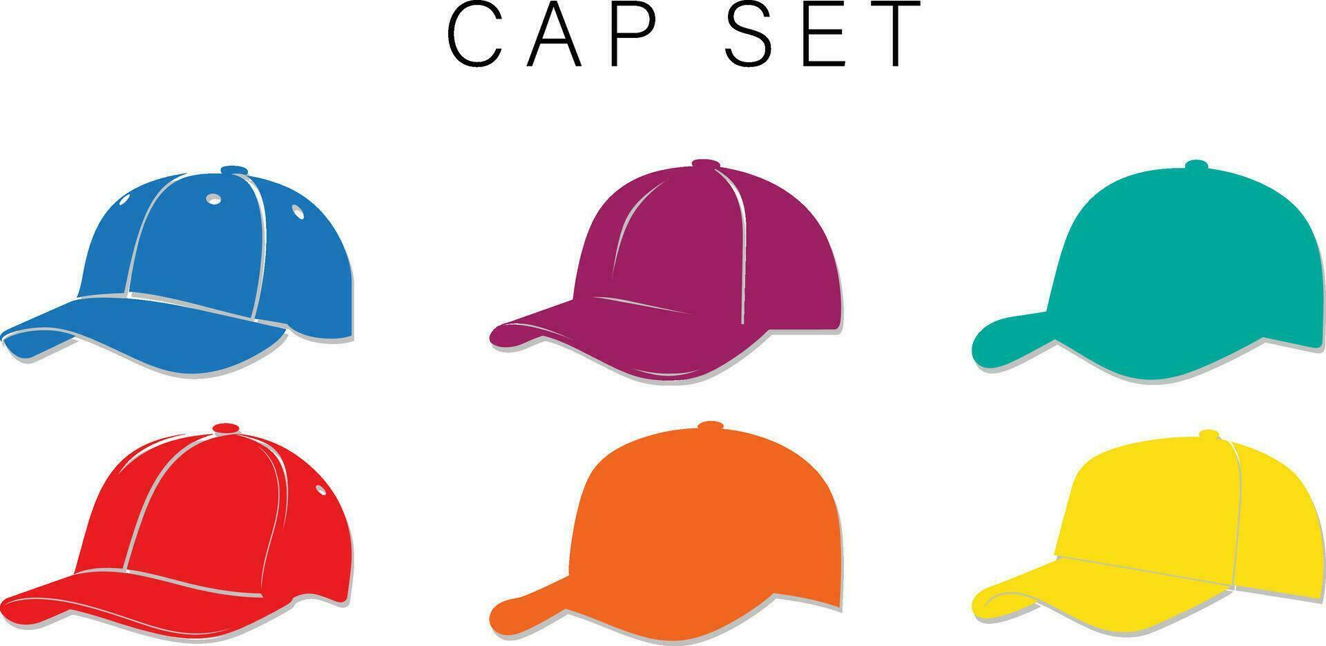 casquettes dans différent couleurs vibrant chapellerie pour œil contagieux graphique vecteur