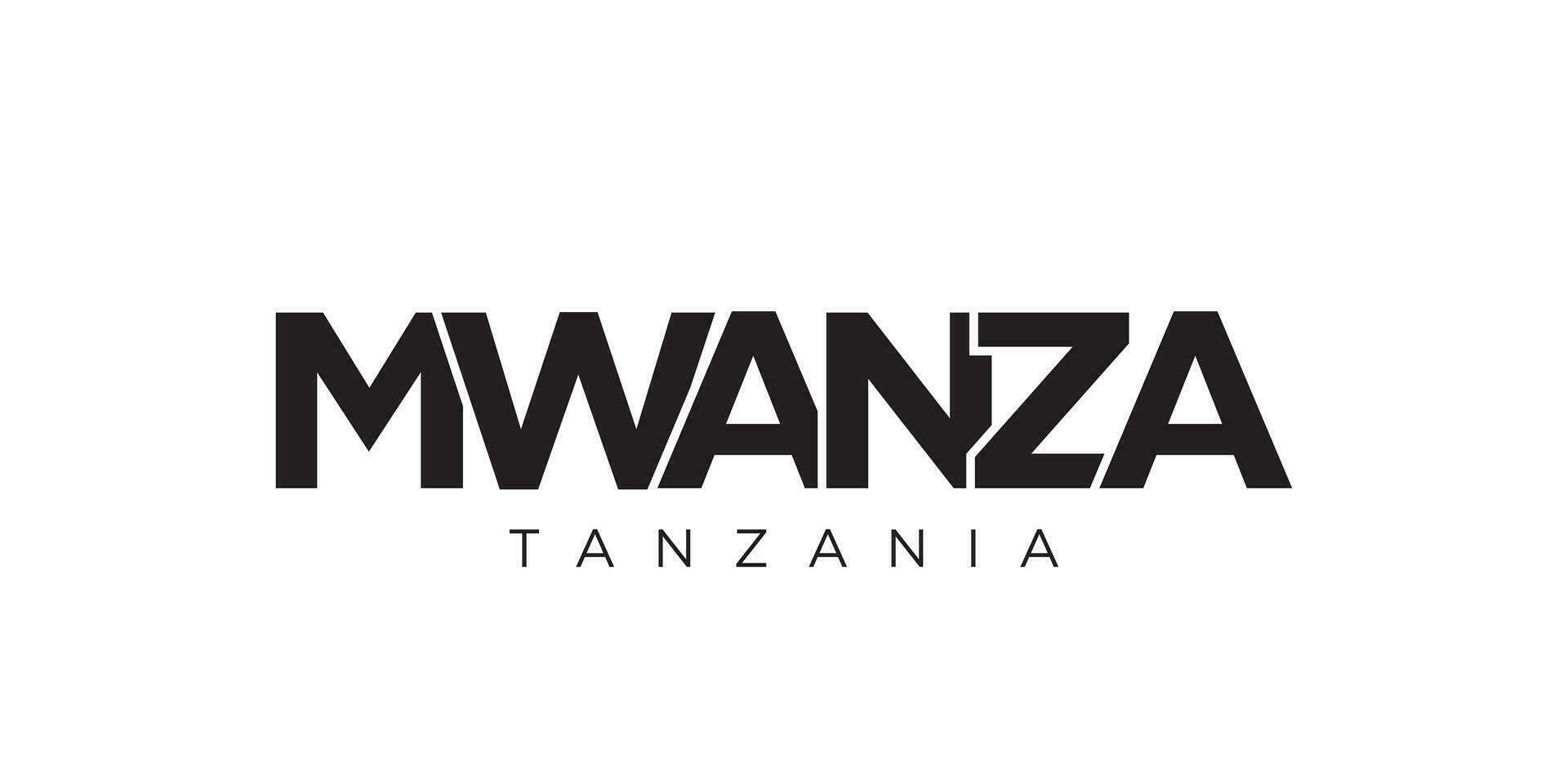 mwanza dans le Tanzanie emblème. le conception Caractéristiques une géométrique style, vecteur illustration avec audacieux typographie dans une moderne Police de caractère. le graphique slogan caractères.