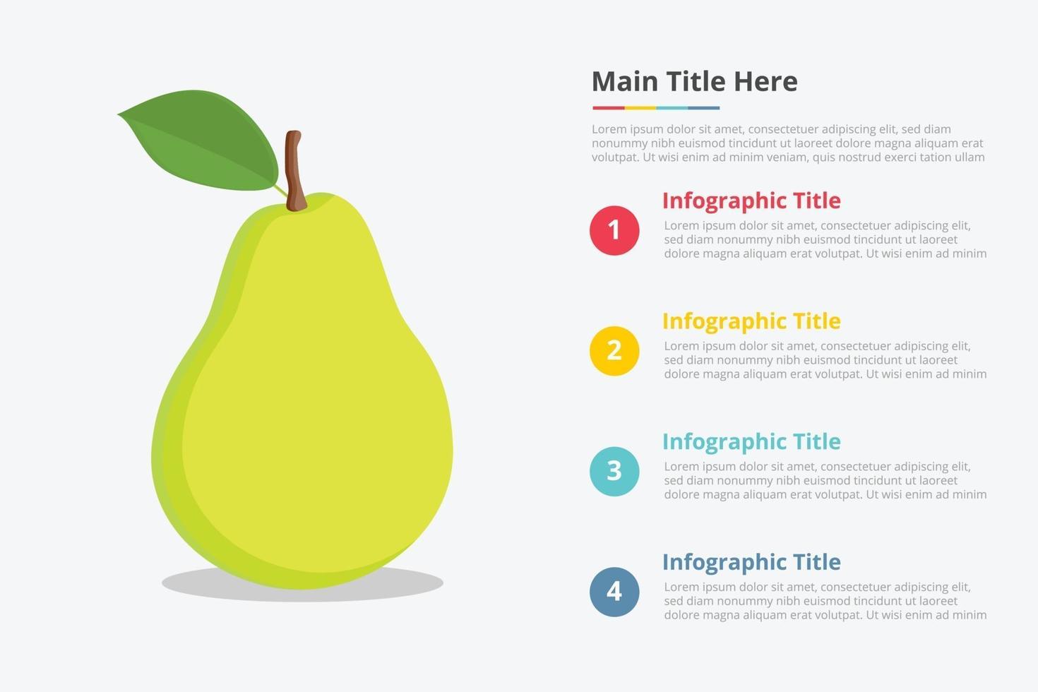 infographie de fruit de poire avec un certain point vecteur