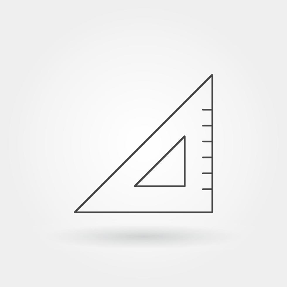 Règle triangle unique icône isolée avec ligne moderne vecteur