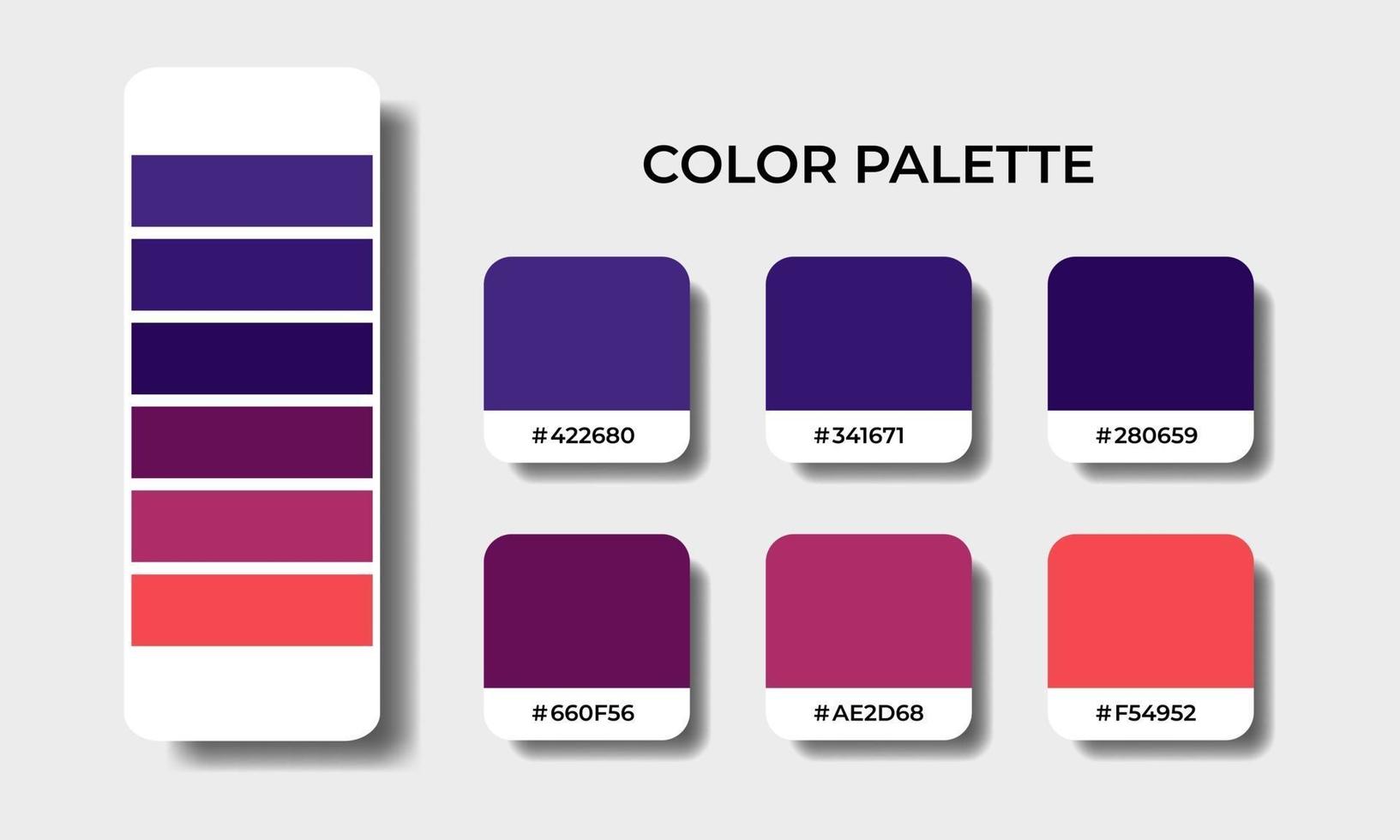 échantillon de palettes de couleurs rose et violet vecteur