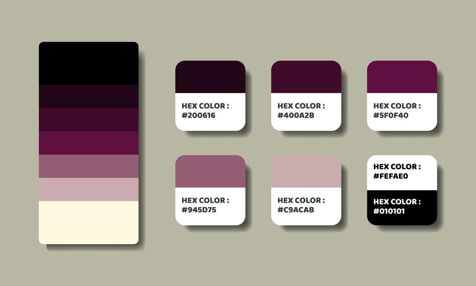 échantillon de palettes de couleurs violettes vecteur