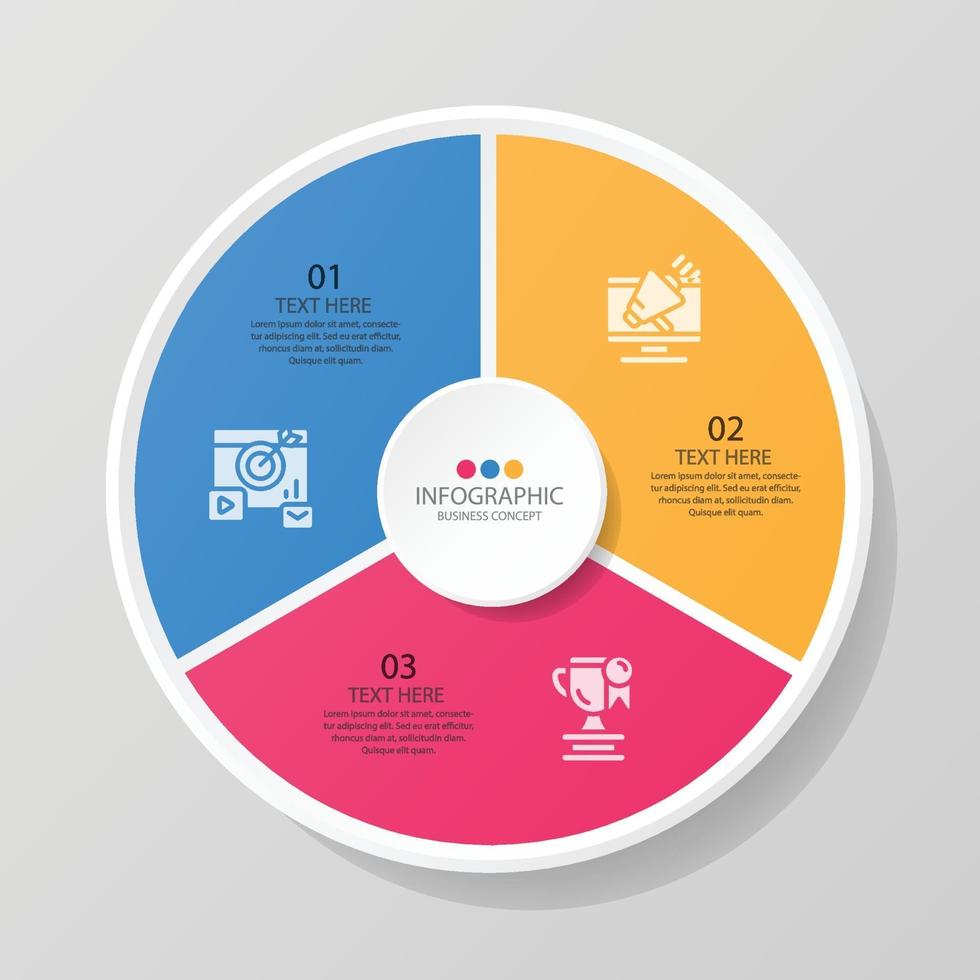 Infographie en 3 étapes vecteur