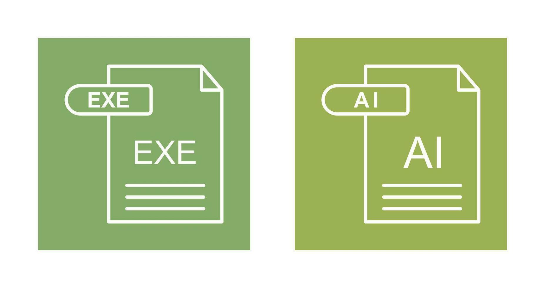 ai et EXE icône vecteur