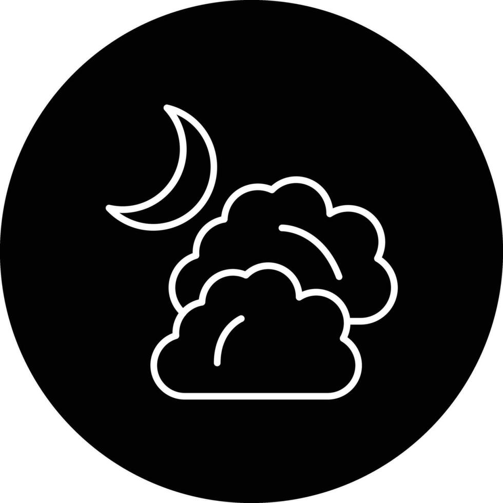 nuageux nuit vecteur icône