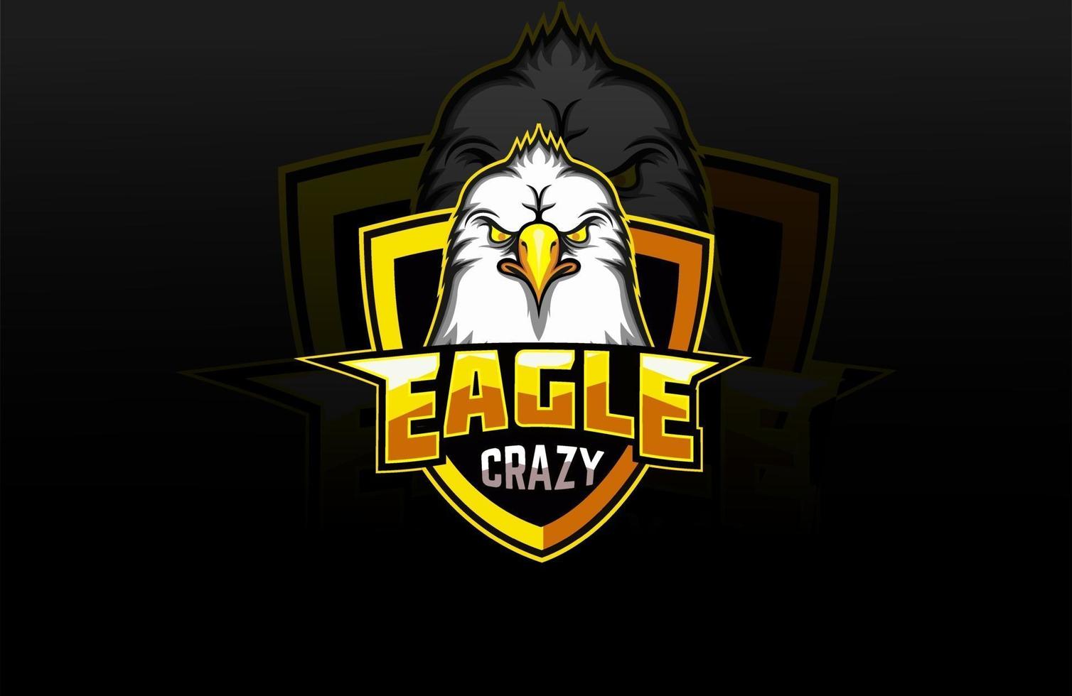 logo de mascotte de l'équipe e-sports d'aigle fou vecteur