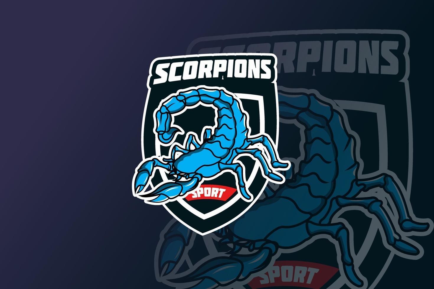 mascotte de scorpion pour le logo de sport et d'esport vecteur