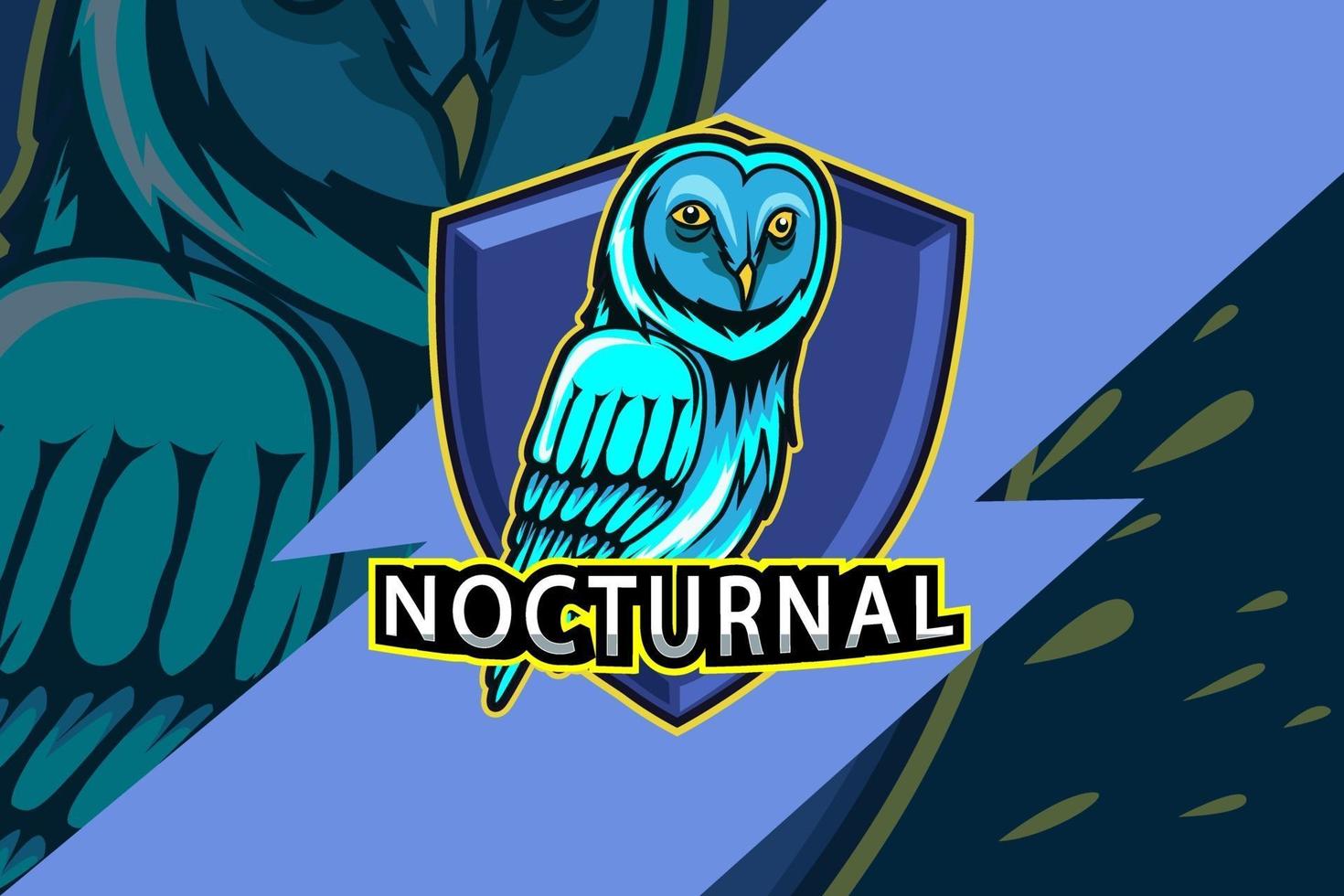 modèle de logo d'équipe d'e-sports de chouette nocturne vecteur