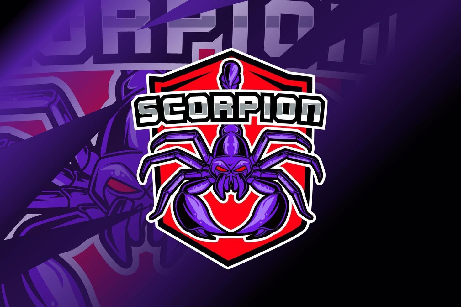 modèle de logo d'équipe e-sport scorpion vecteur