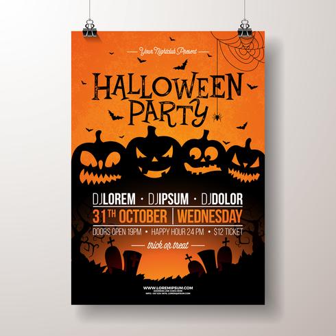 Illustration de flyer fête d&#39;Halloween vecteur